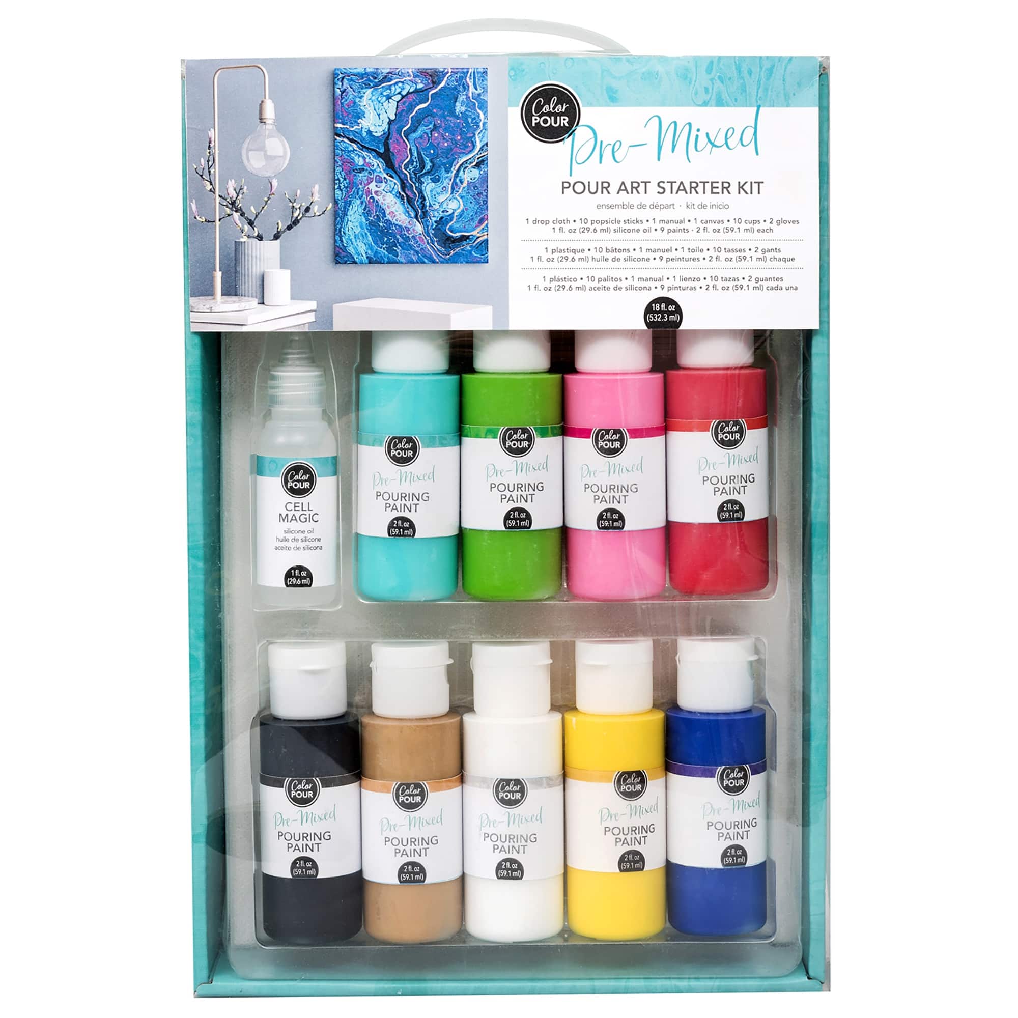 Color Pour Pre-Mixed Pour Art Starter Kit